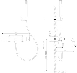 Raiber Смеситель для ванны Graceful RPB-003 черный матовый – фотография-3